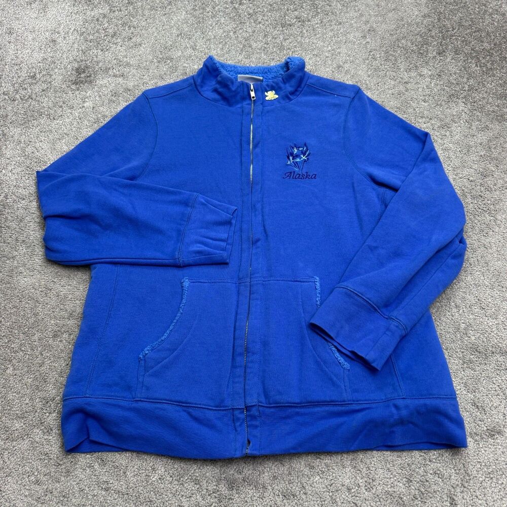 Princess Cruises Alaska Full Zip Sweatshirt Womens XXL Blue W/ Pin Casual Lounge